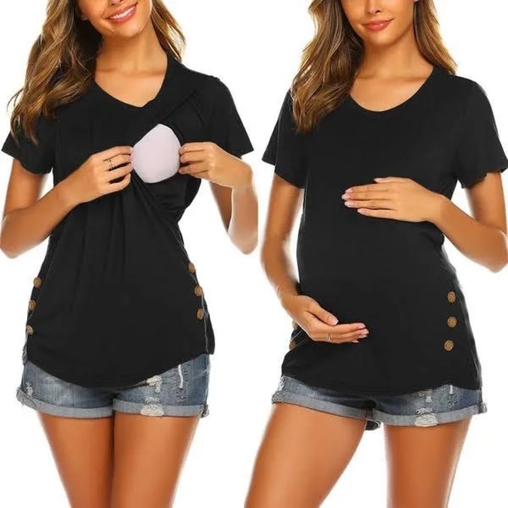 Black maternity/nursing t-shirt